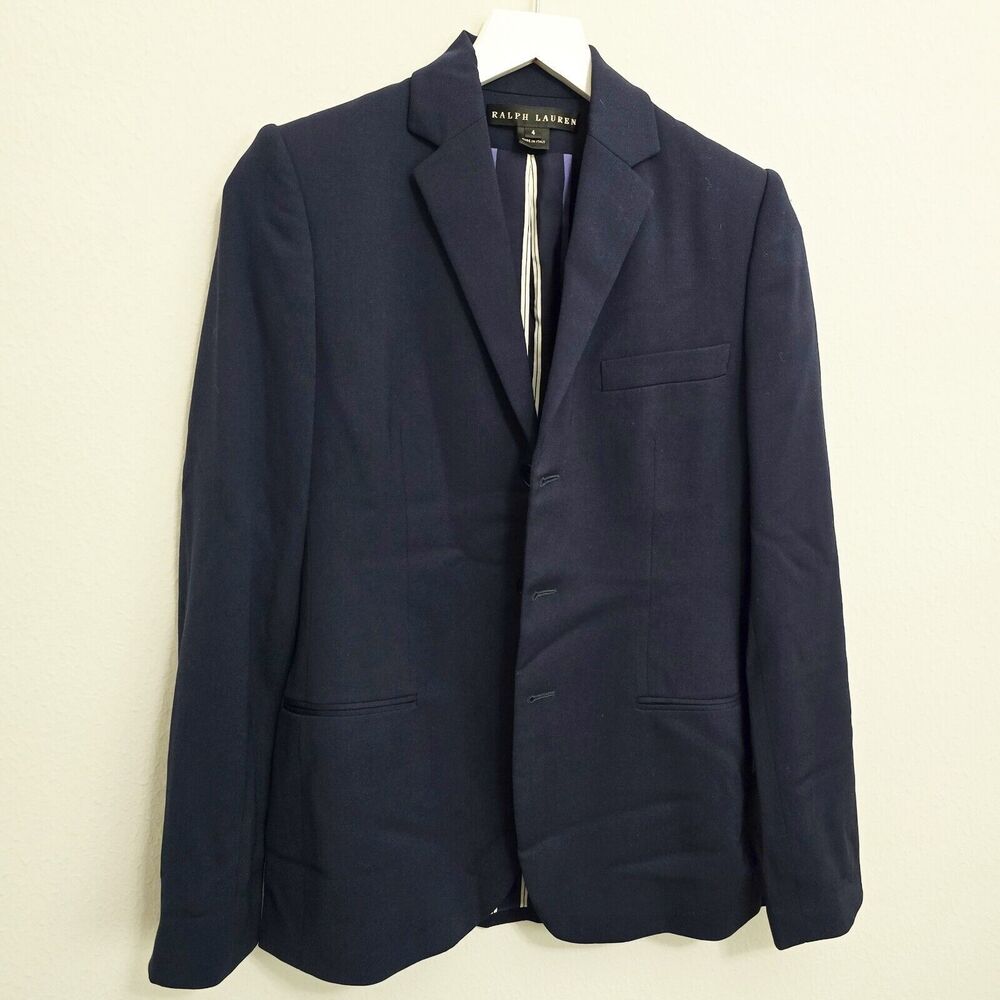 Ralph Lauren Black Label Made In Italy Navy Blue Blaze Size 4